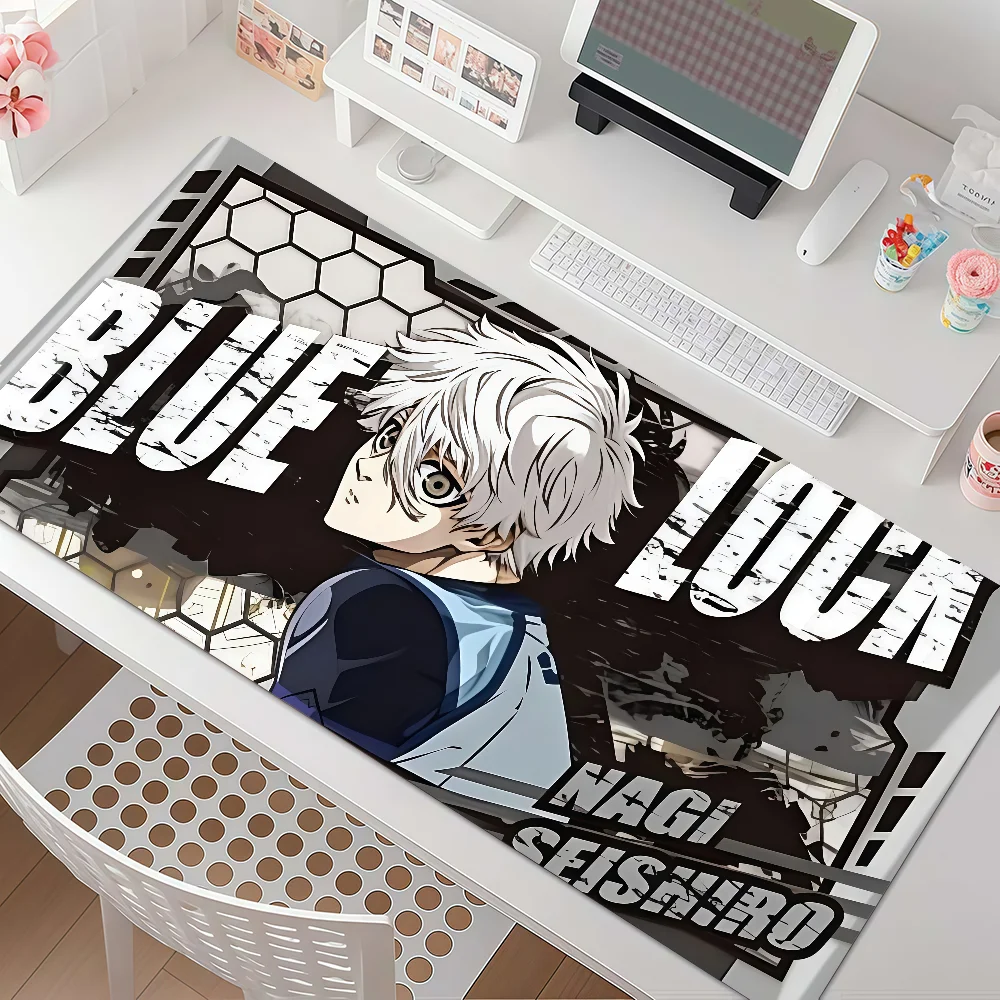 Anime B-BLUE L-LOCK-S Mouse Pad Anti Slip Rubber Edge Locked Thickened Laptop Gaming Desk Mat