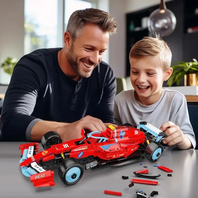 قالب الملك 13209 بطولة الفنية سيارة SF-24 سباق السيارات اللبنات نموذج مجموعة سيارة لعبة للبالغين