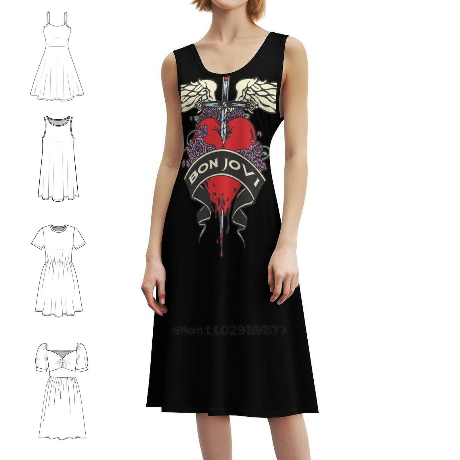 

Vengeance Jovi Bon J женское уличное платье в стиле хип-хоп с графическим принтом для вечеринки и клуба, музыкальная одежда Jovi, винтажная ретро-группа с черепом Bon