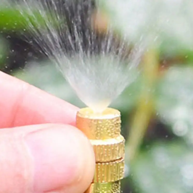 E06B Brass Misting Nozzles for Mister Nozzle Thread Misting Nozzle Tees with Plug Adjustable for Outdoor Misting System