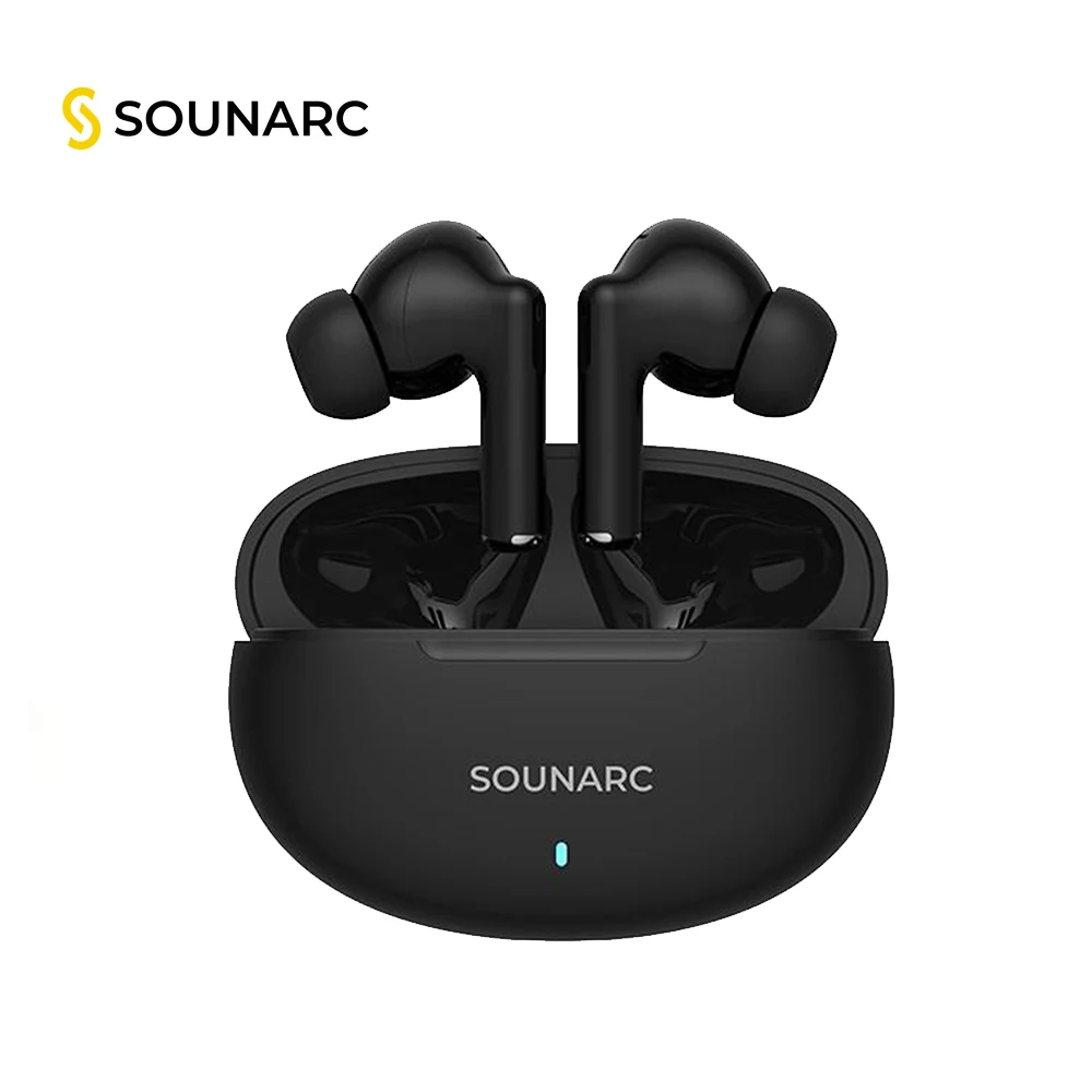 SOUNARC Q1 Wireless Bluetooth 5.3 Earphone 28H Playtime Fast Auto Pairing, Shaking Bass, Clear Call, Smart Touch Control