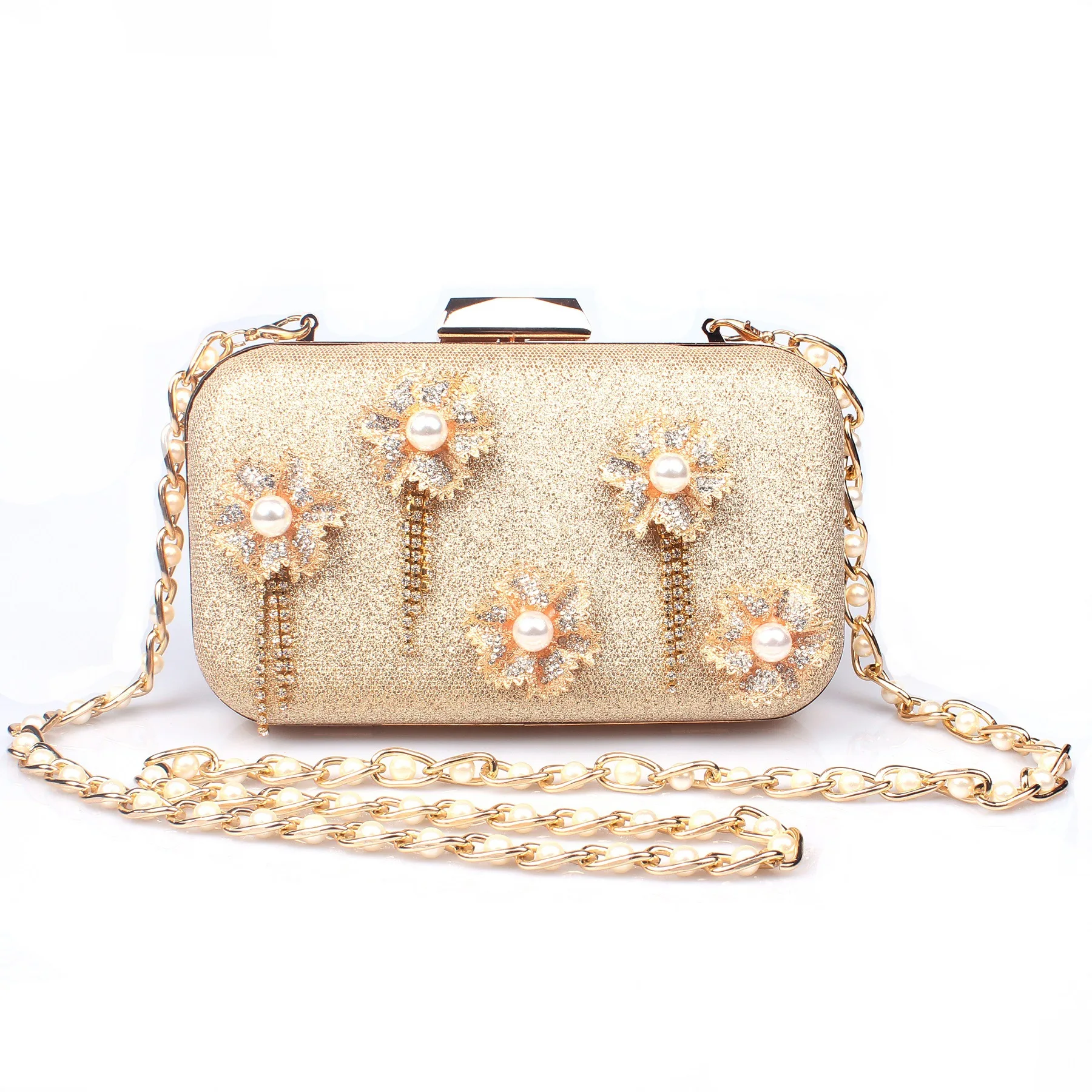 

Handbag Factory Metal Flower Bag Diamond Pearl Petal Tassel Dinner Ladies Handbag Luxury Evening Purse For Women Purses Handbags
