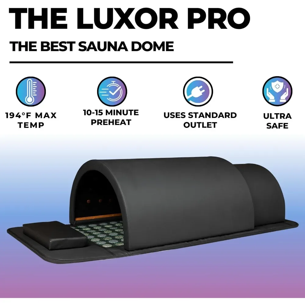 Luxor Pro XL Far Infrared Sauna Dome  0 EMFs, ELFs & VOCs  10 Minute Preheat  1200W/110V Power  Personal Sauna  1 Person Sauna