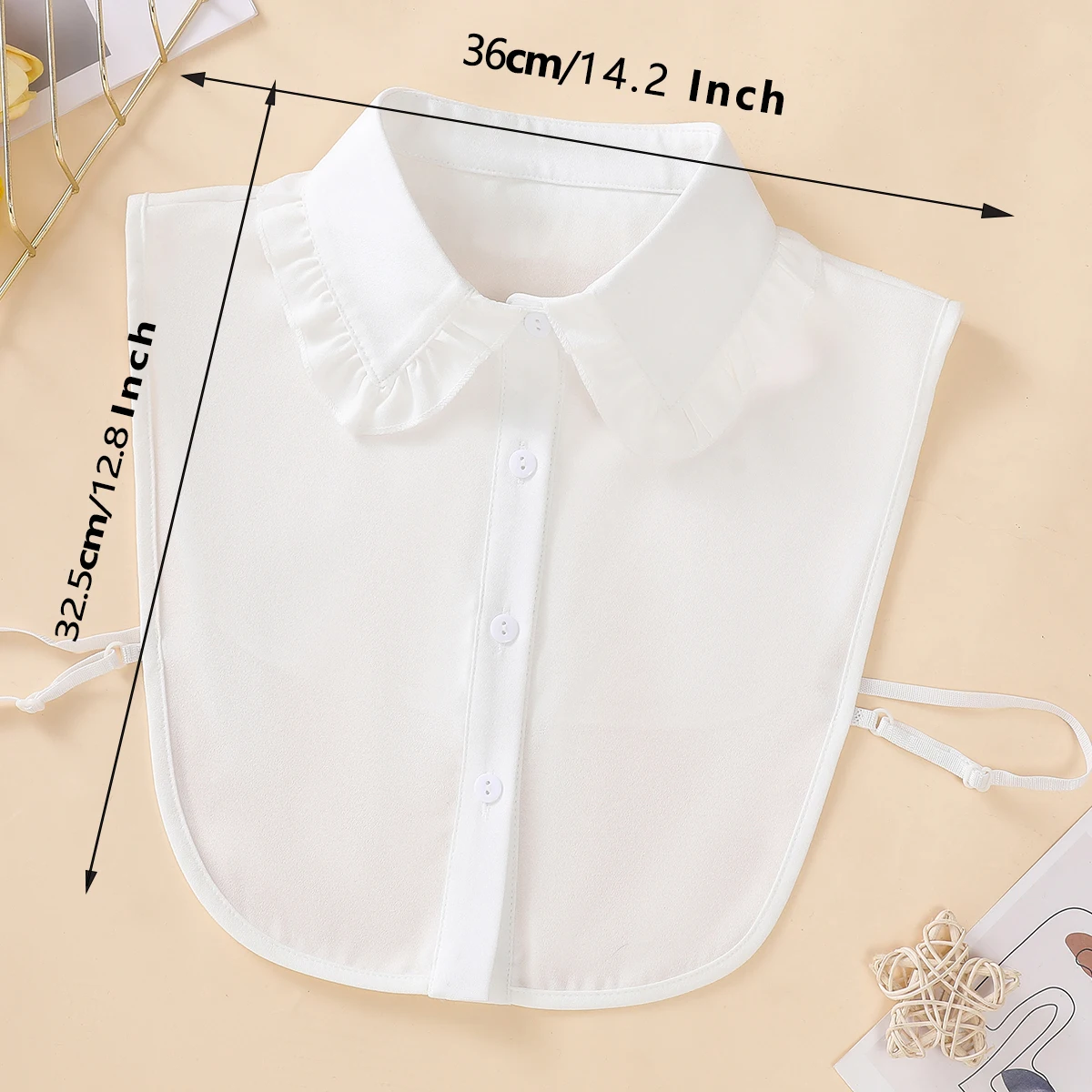 Damen-Fake-Kragen aus Chiffon mit spitzem Ausschnitt, modisch und vielseitig, personalisierte Dekoration, abnehmbarer Fake-Kragen – Detail 5