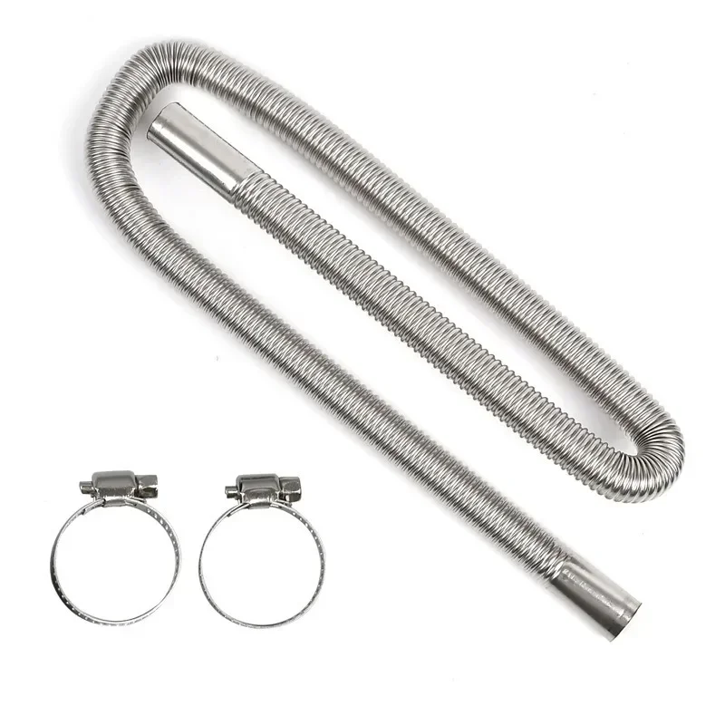 

Car Air Parking Heater Exhaust Pipe w/ 2 Clamps Fuel Tank Exhaust Pipe Hose Tube Stainless Steel For Diesel Heater 60-300cm