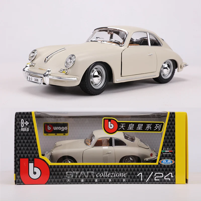 Burago 1:24 1961 Porsche 356B Coupe Alloy Model Car #22079
