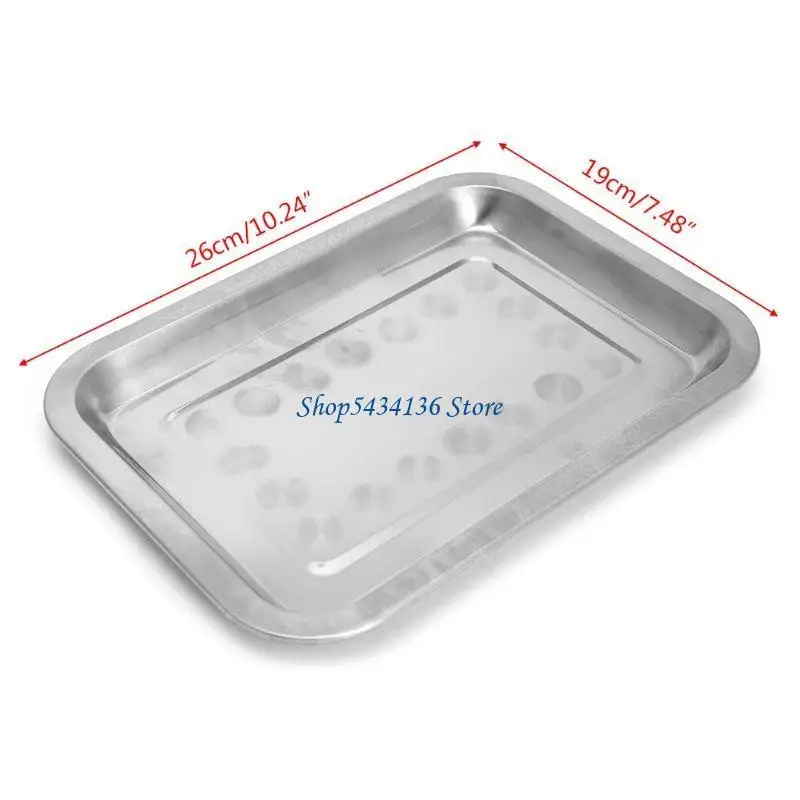 H7ED Stainless Steel Rectangular Plate Barbecue Grilled Fish Tray BBQ Container