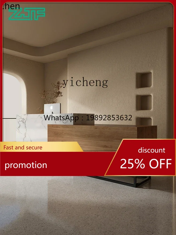 

YFY Craftsman's Square Nordic Log Wind Company Front Desk Front Desk Hotel with Baffle Long Service checkout page