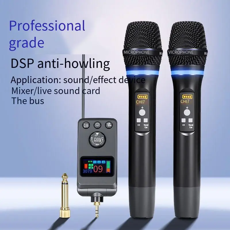 M50 Universal DSP Anti-Howling Reverb Bluetooth Wireless Microphone for Singing, Home Entertainment, and KTV