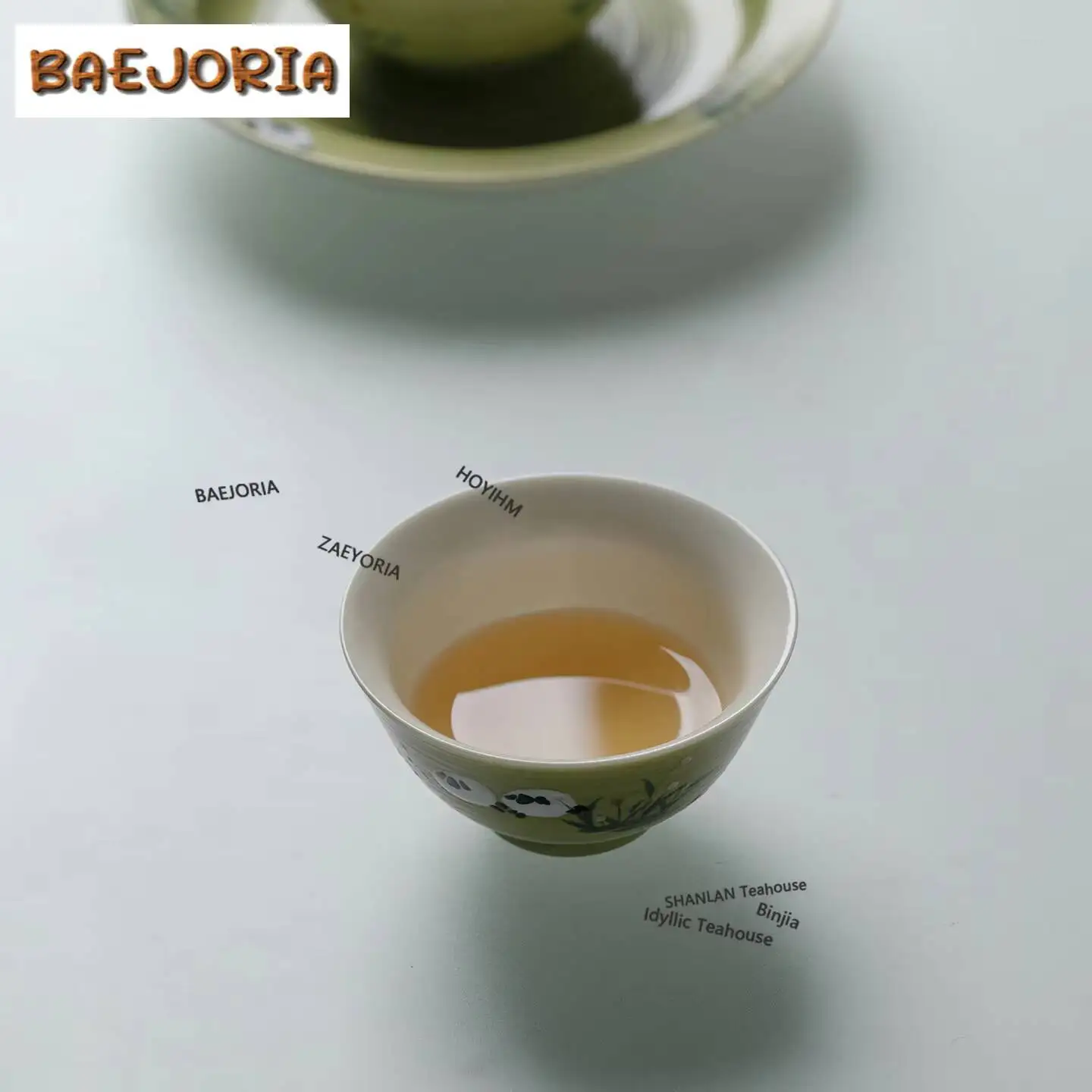 90ml Hand Painted Green Field Sheep Teacup Ancient Tea Bowl Sample Tea Cup Tea-tasting Personal Cup Jianzhan Master Cups Cafes
