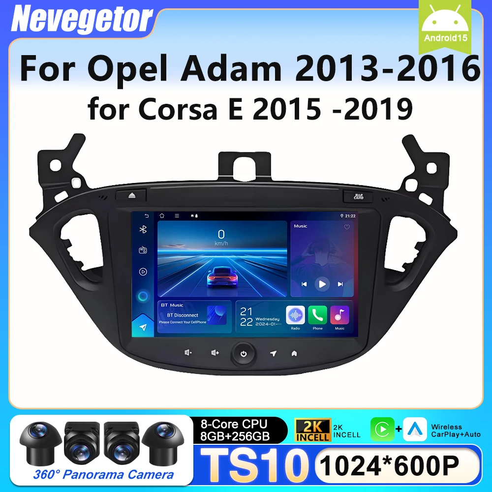 7''Car Radio Carplay Android 16 For Opel Adam 2013-2016 for Corsa E 2015 -2019 Stereo Navigation DVD Multimedia Video Player GPS
