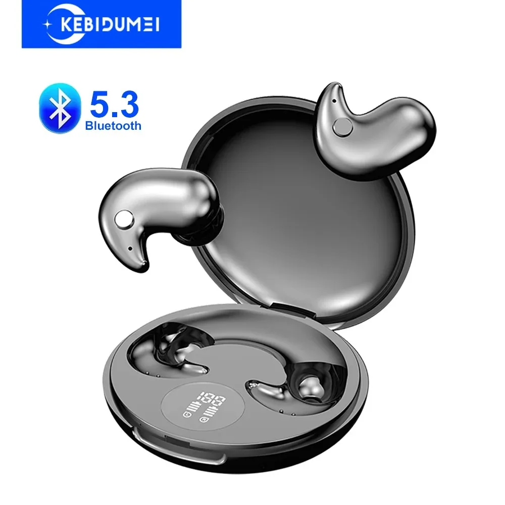 KEBIDUMEI Bluetooth 5.3 Sleep Headphones Invisible Mini Earbuds for Side Sleepers TWS Wireless Waterproof HiFi Stereo Earphones
