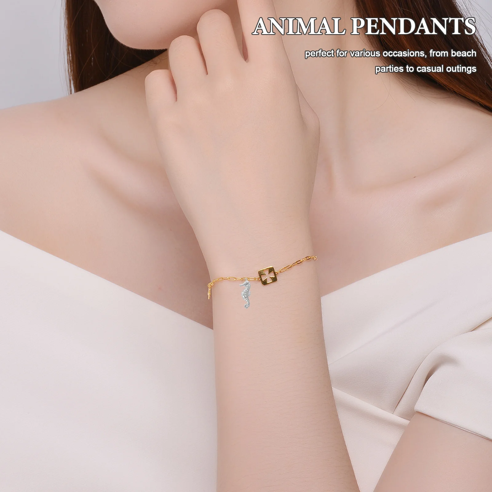 

50 шт., подвески в виде морского коня, подвески из нержавеющей стали с животными, принадлежности для изготовления ювелирных изделий, пляжные аксессуары «сделай сам»