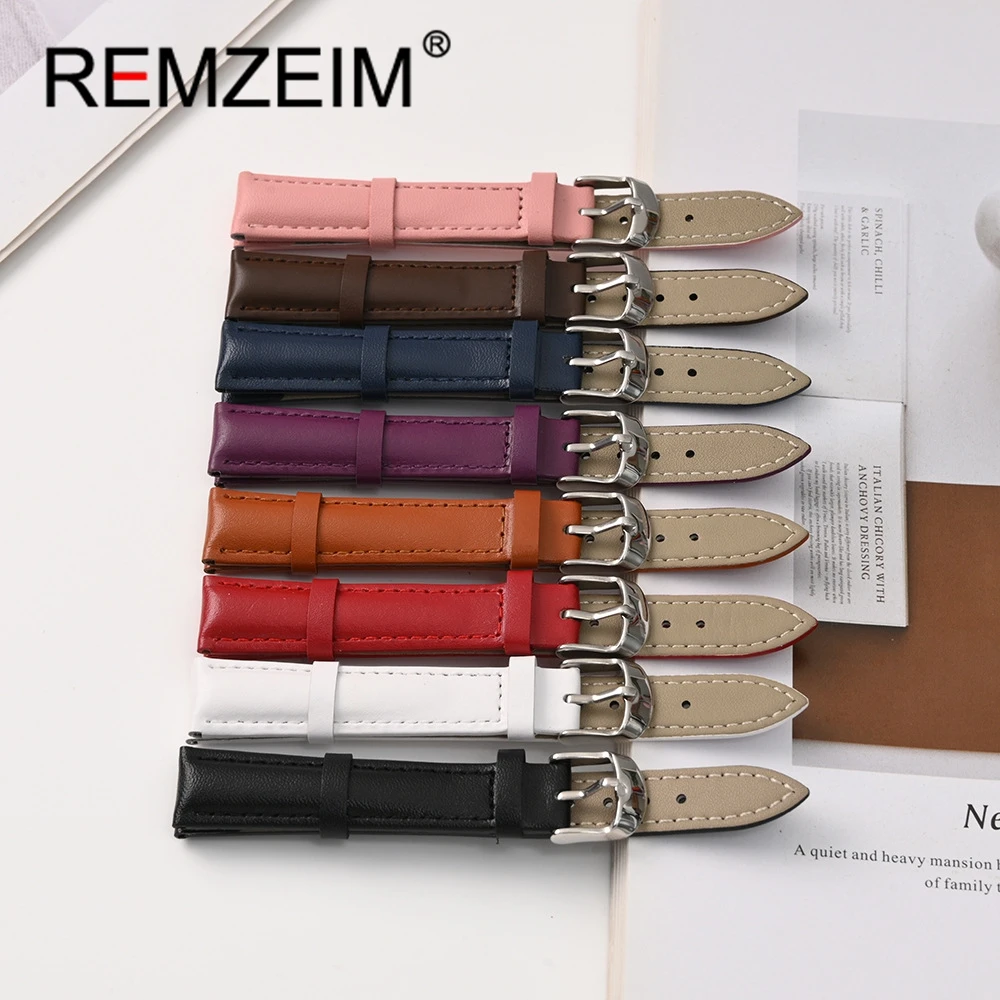 Soft Leather Watchband 16mm 18mm 20mm 22mm Comfortable Wristwatch Bracelet Men Women Watch Band