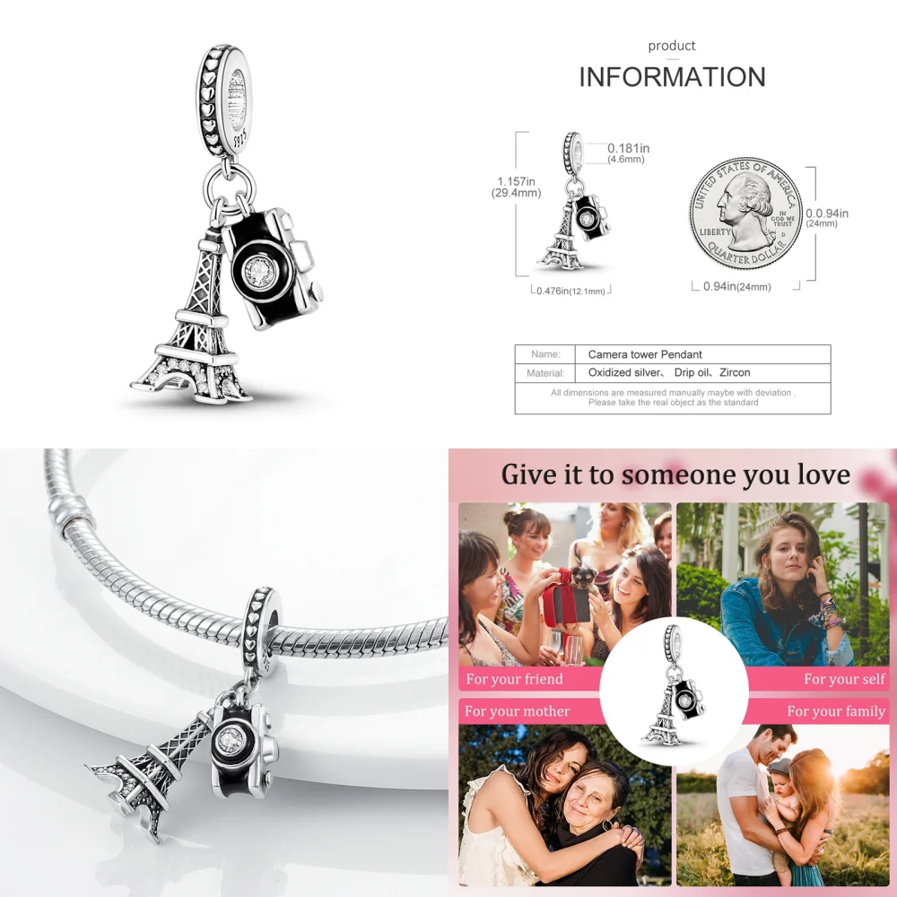 PANPOKI HOT 33 Style 925 Sterling Silver Charms Travel Series ciondolo perline Fit Pandora bracciali e braccialetti gioielli da donna fai da te