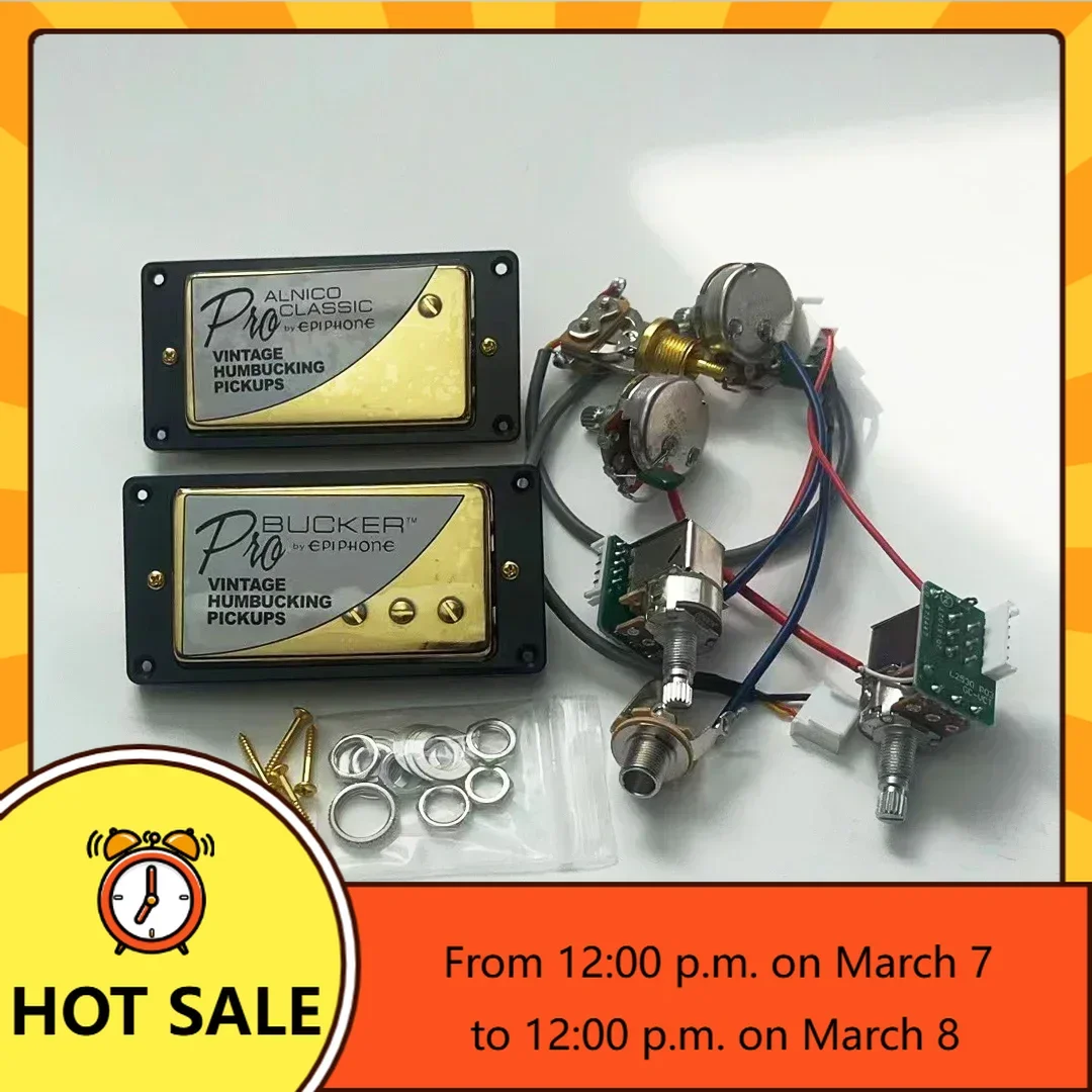 

Q-X- Music Store-Humbucker Alnico Classic 57 and PRO Bucker Guitar Pickups with 2V2T Push-Pull Harness