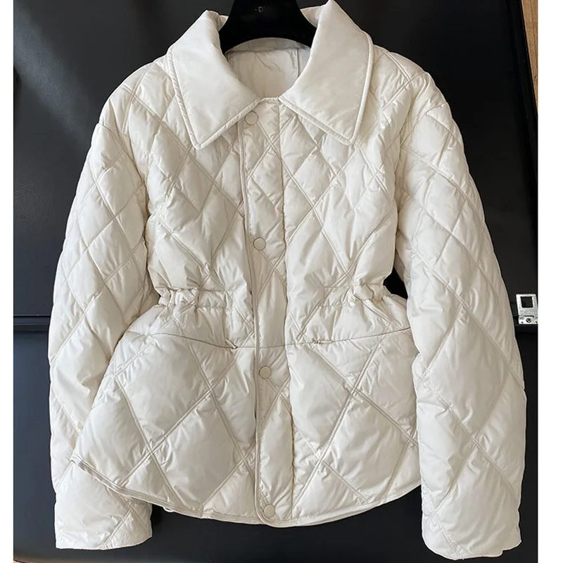 

Ретро-куртка с воротником-стойкой и декоративными элементами, легкая, тонкая, из хлопка с наполнителем, для женщин, осень-зима, вязаная, стандартного кроя