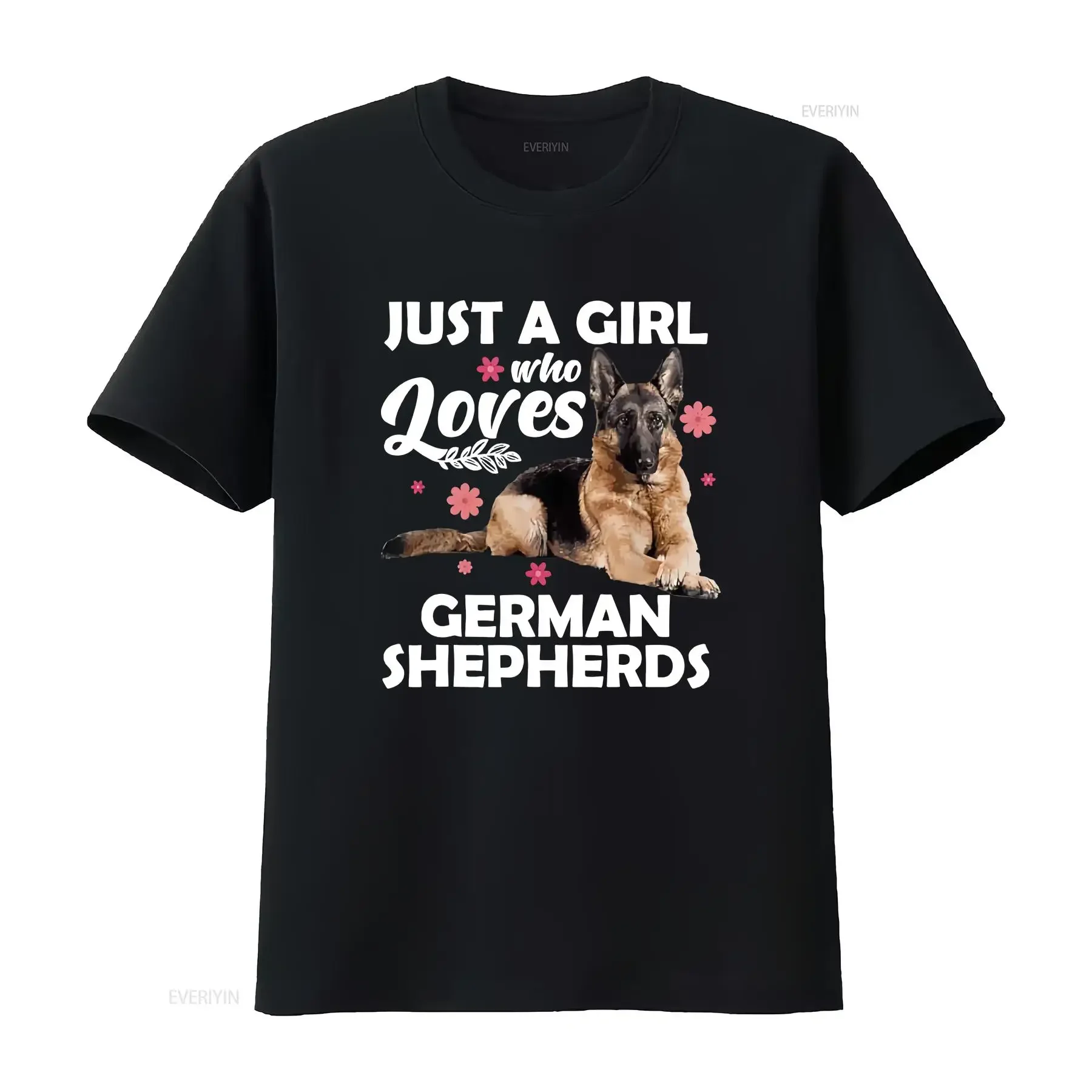 Funny German Shepherd Art For Girls Women Kids Dog Lovers T Shirt vintage Washed Casual Stylish Comfortable homme Versatile