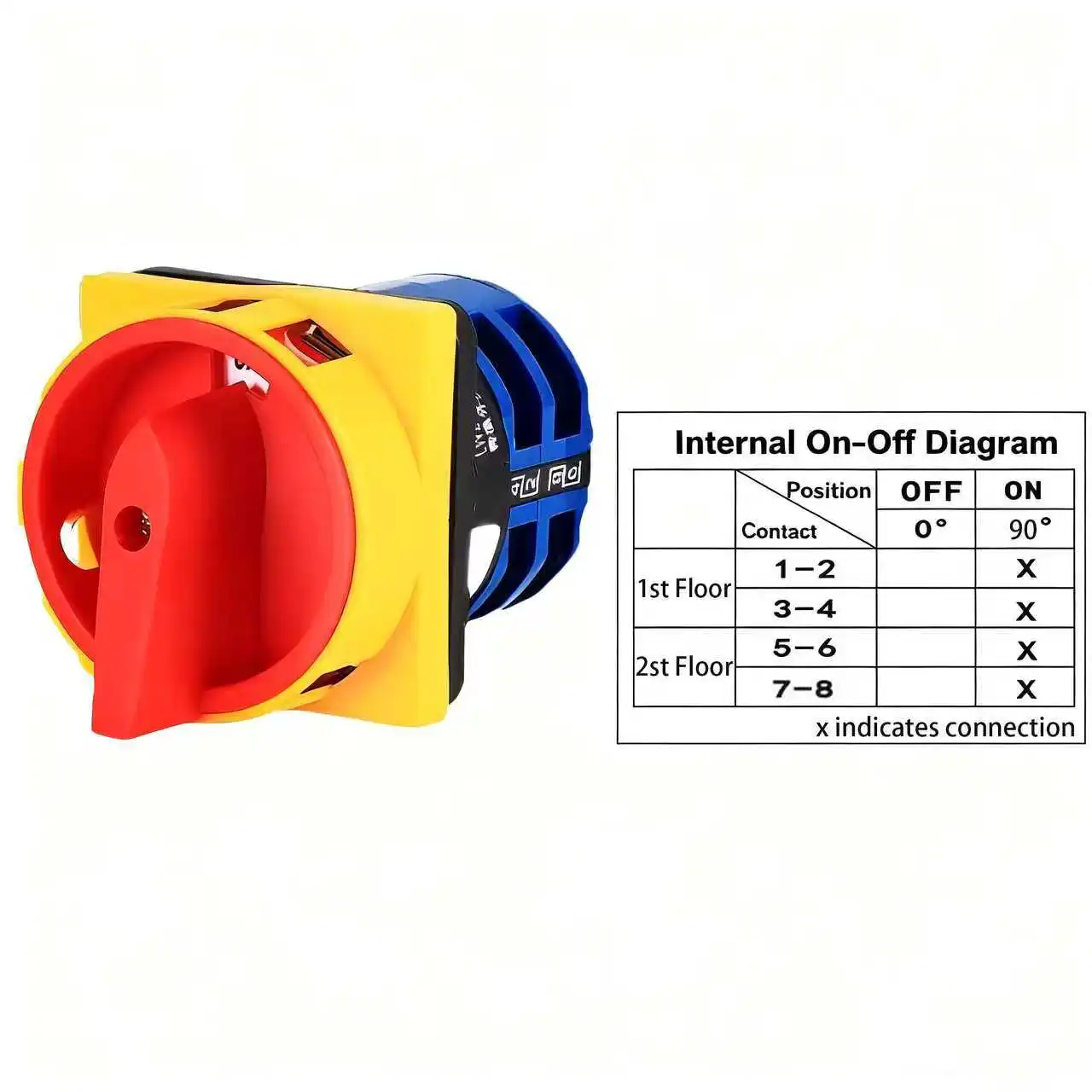 LW26-20/2GS 20A 25A 4 أقطاب مفتاح نقل الكاميرا الدوارة، 2 موضع مفتاح التحول ON-OFF مع قفل 8 محطات المفتاح الرئيسي #4