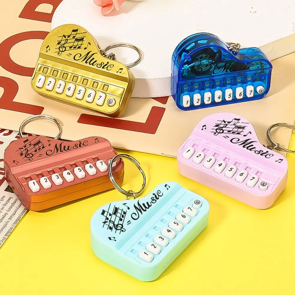 Mini ABS Electronic Organ Pendant Working Finger Piano Luminous Piano Keyring Interactive Keychain Toy