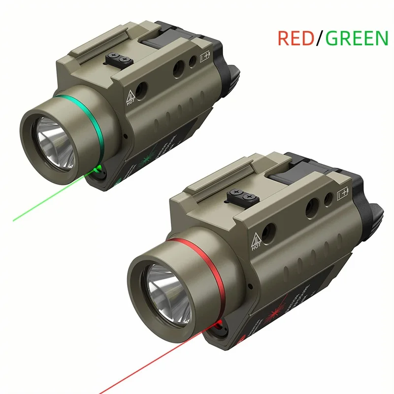 Tactical Red Laser Sight Flashlight Combo 300 Lumen Weapon Light with 20-21mm Picatinny Rail Mount Aluminum Material