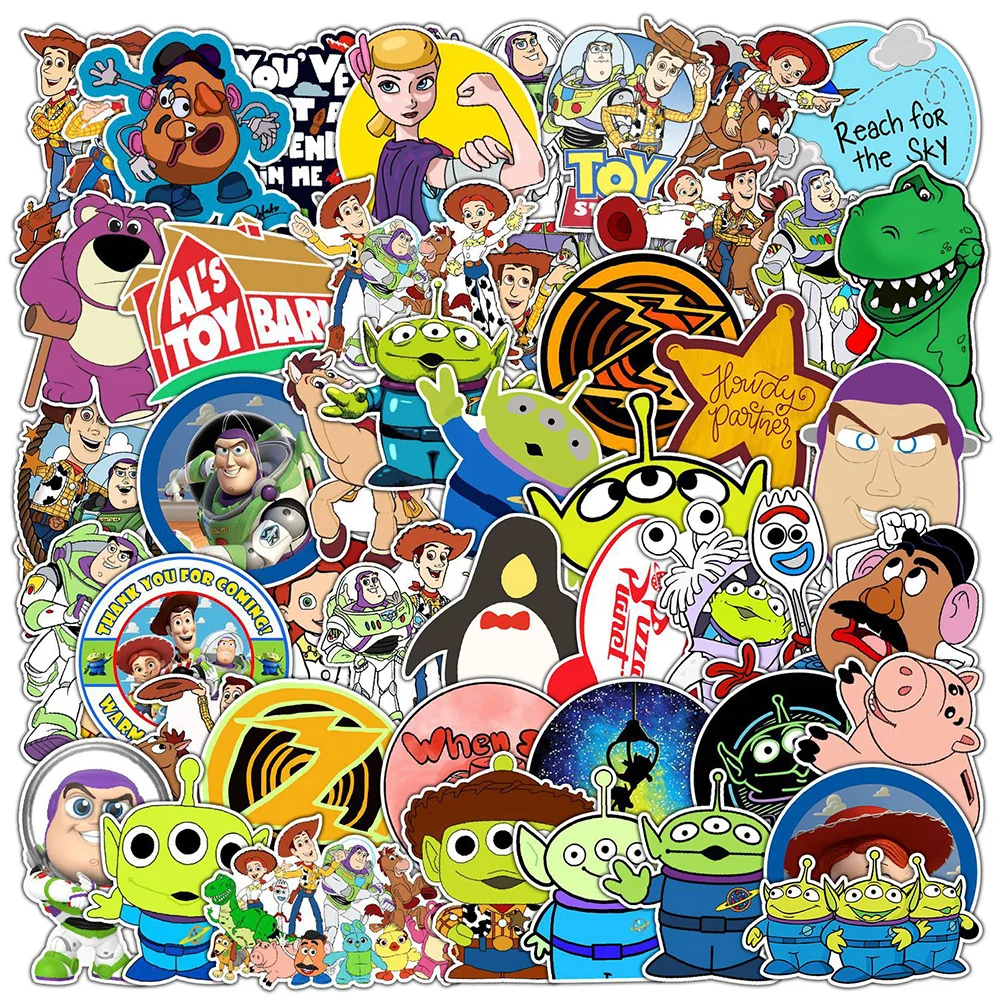 10/30/53pcs Disney Buzz Lightyear Toy Story Stickers Cool Cartoon Woody Sticker for Laptop Bike Skateboard Phone Kid Toys Decals