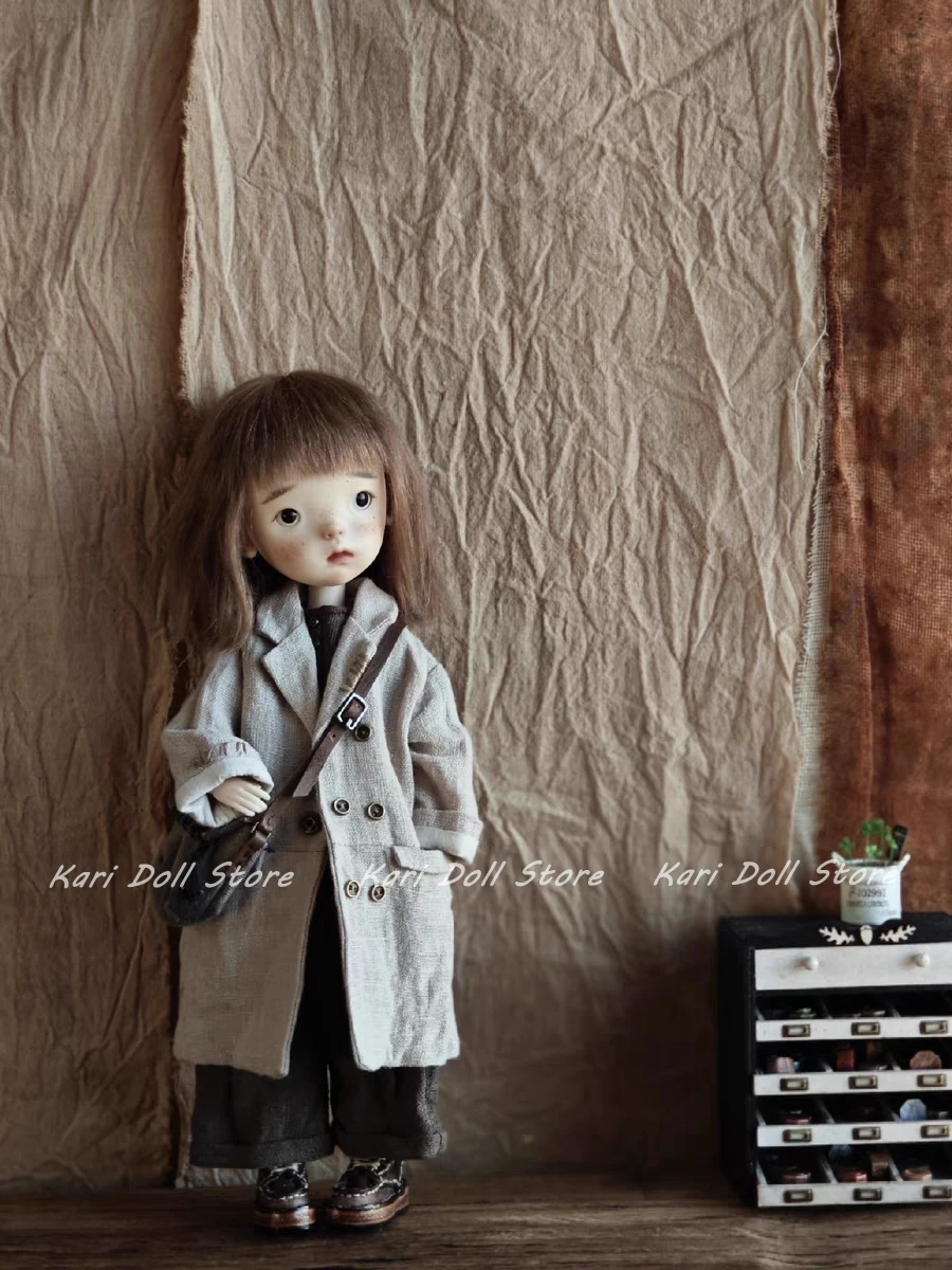 ملابس وتنورات دمى كاري 2025 بدلة طويلة فضفاضة من القطن والكتان لدمية Landazz Landoudou ob24 ob22 #4