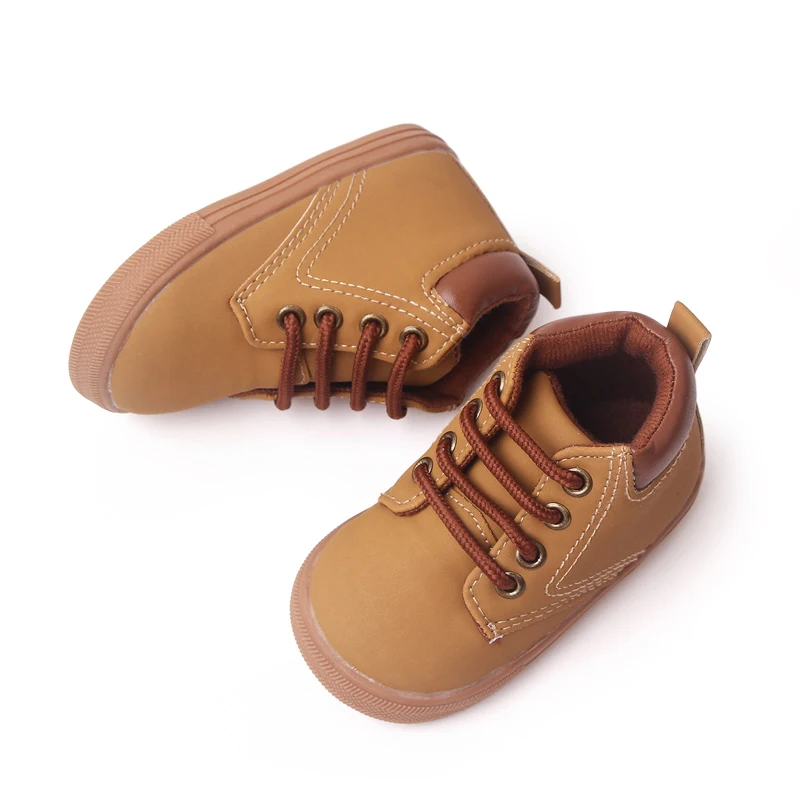 Kid Casual Shoes Rubber Sole Anti-slip Ankle-covered 1-3 Years Children Boys and Girls Outdoor Walking Shoes Fashion BLS3031