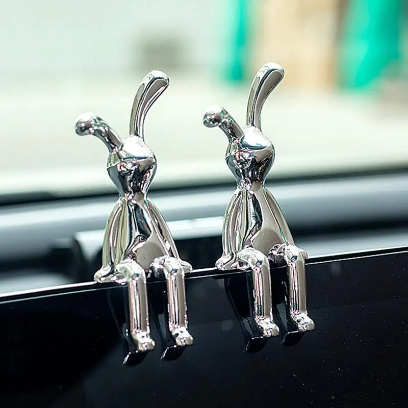 Sitting Rabbit Ornament Electroplated Rabbit Statue Animal Sculpture Home Decoration Table Ornament for Shelves Livingroom