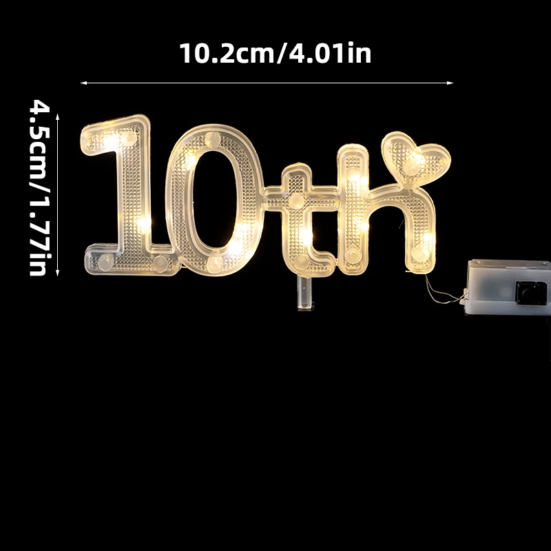 Zahlen-Lichter Tortendekoration Kinder Happy Birthday Kuchendekoration Junge Mädchen 1. 18. LED-Licht Hochzeit Jubiläum Party Requisiten – Detail 16