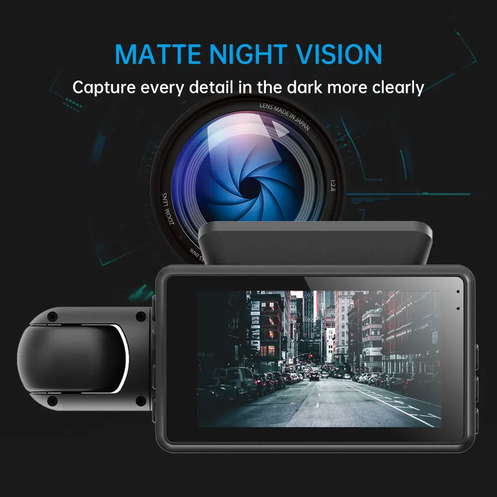 FHD Car DVR Camera New Dash Cam Dual Record Mini Video Recorder Dash Cam 1080P Night Vision Parking Monitoring G-sensor