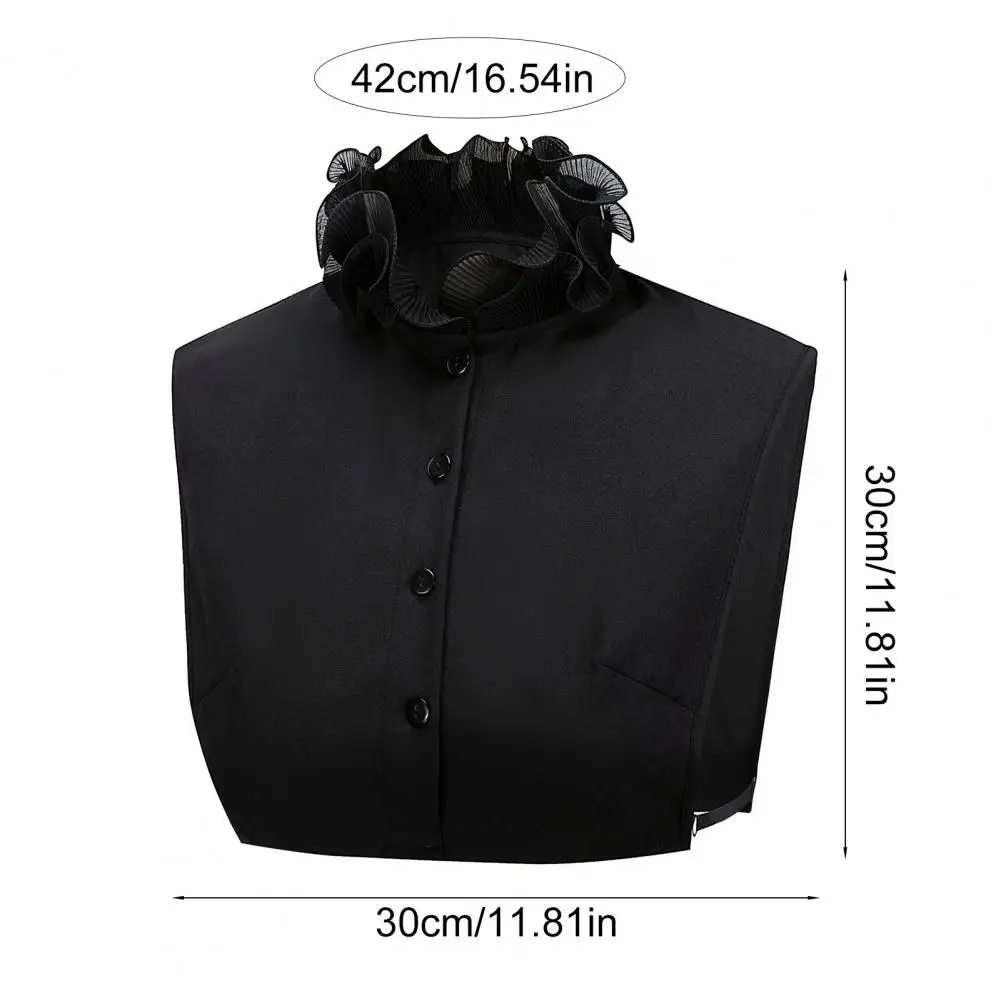 

Women Fake Collar Fake Collar Lace Jacquard Tube Top Adjustable Bust Solid Color Button Closure Formal Casual Wear Accessory