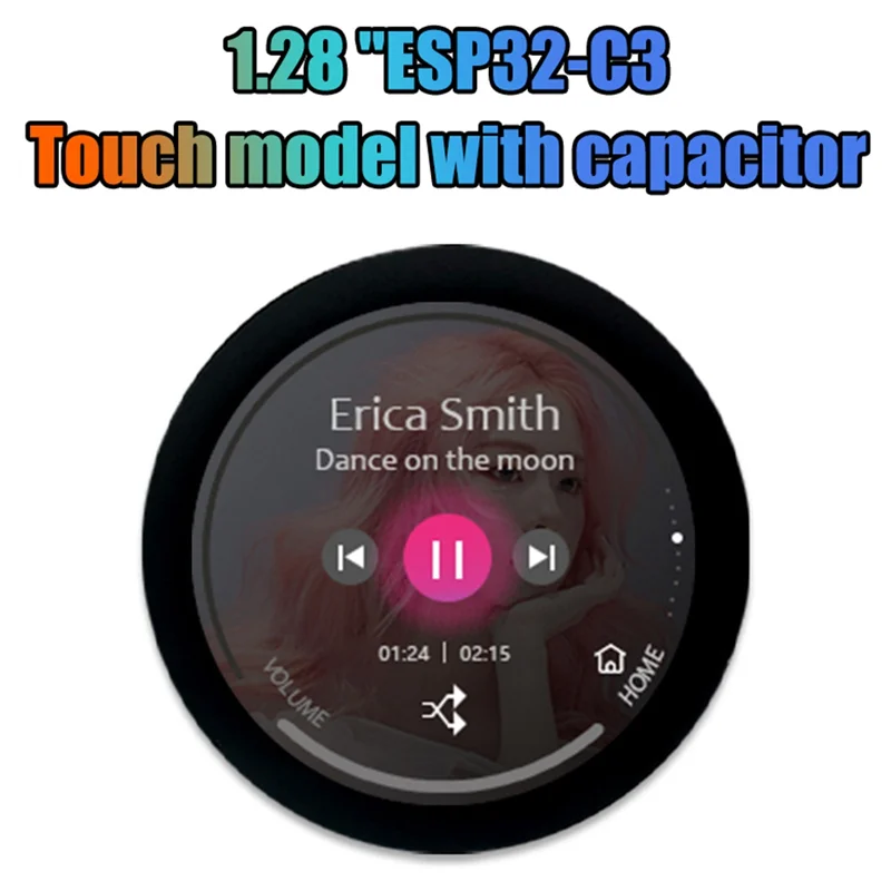 ESP32-C3 Development Board 1.28 Inch Round LCD Display Touch Screen with Wifi Bluetooth Module&A22K