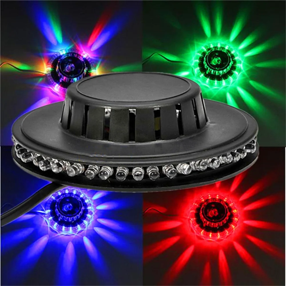 

AC100-240V UFO Stage Light 48 Leds Multicolor Party Lights Red&Green&Blue Home Decortion for Bedroom,Holiday,Wedding