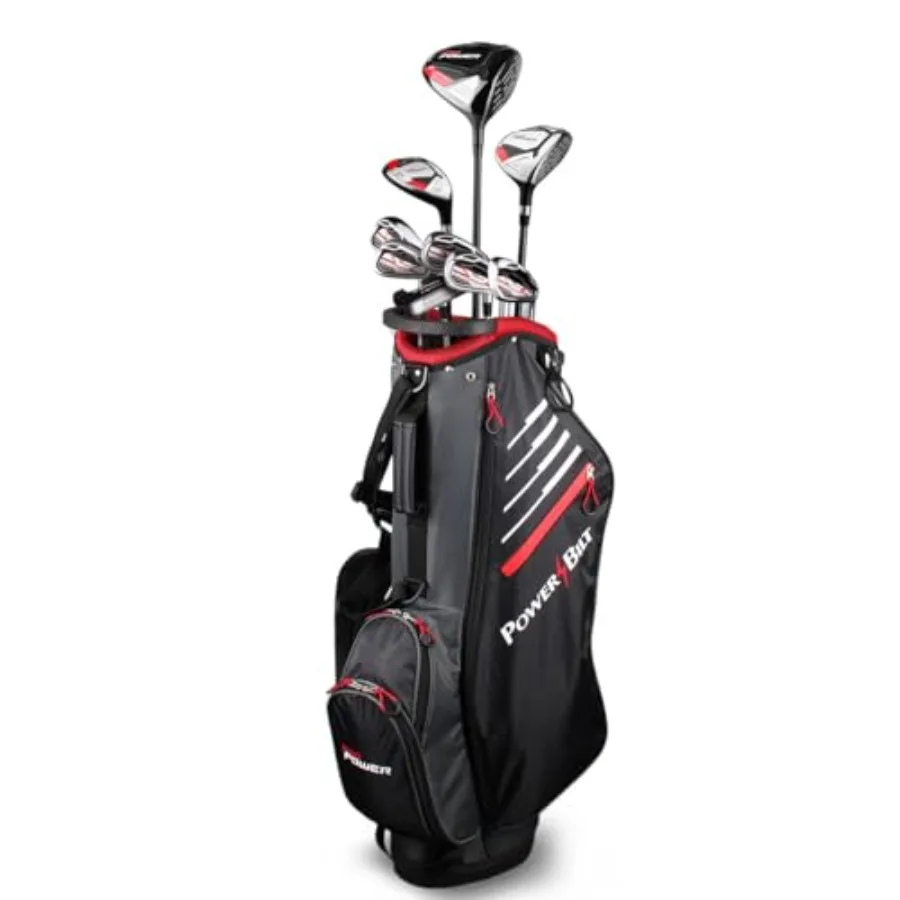 

Golf club set for men: graphite shafts, black color, complete package with driver, fairway, hybrid, 6-PW irons, mallet putter,