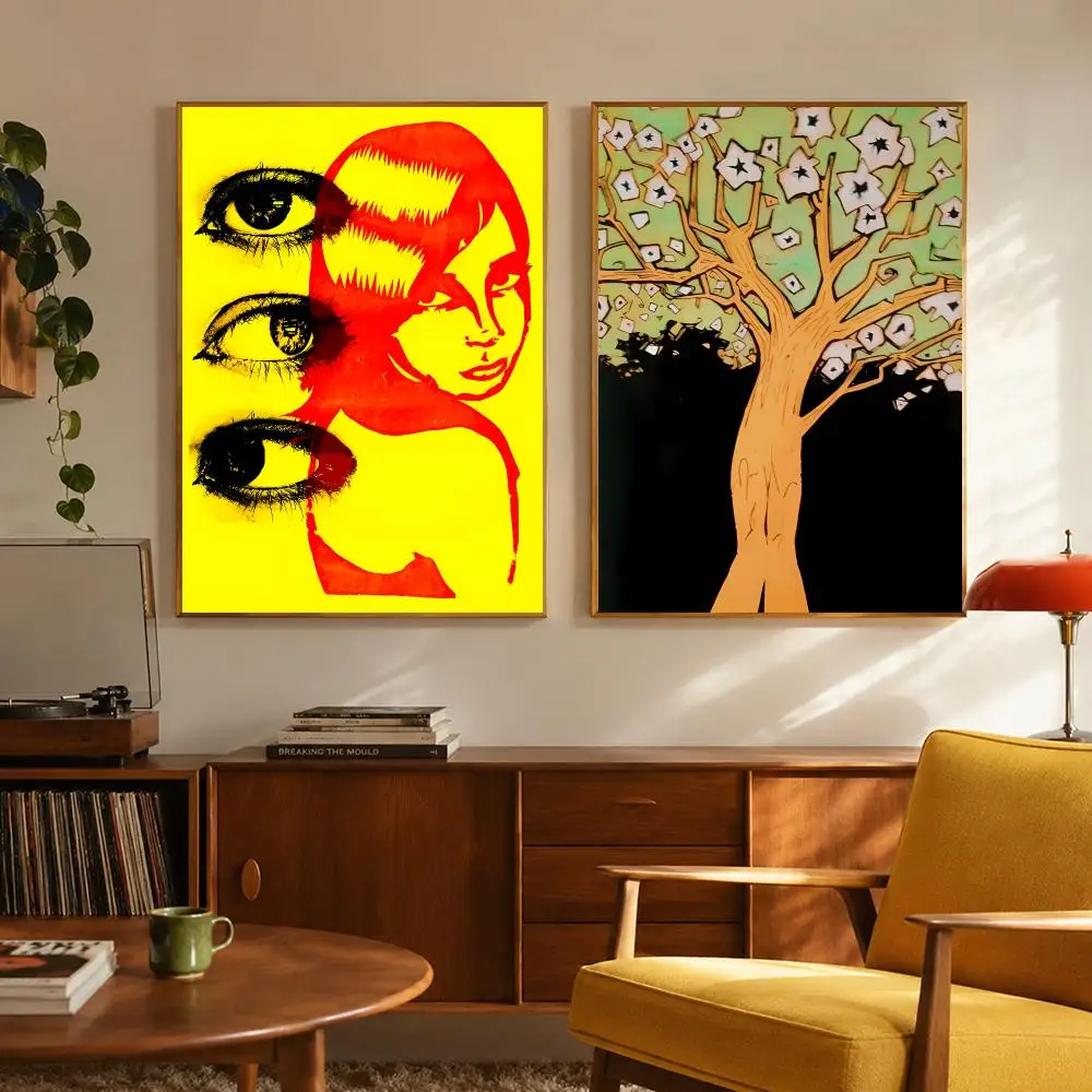 Elegant Organic A-Art Nouveau Poster Digital Solvent Print Waterproof PP Fade-Resistant Wall Art Room Decor Gift