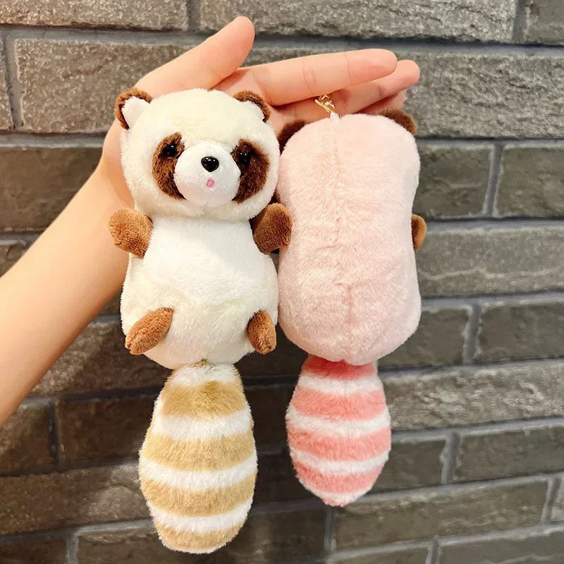 Kawaii Lesser Panda Key Chains Large Stuffed Lesser Panda Key Ring Pendants Girl's Bag/Keychain Decorations