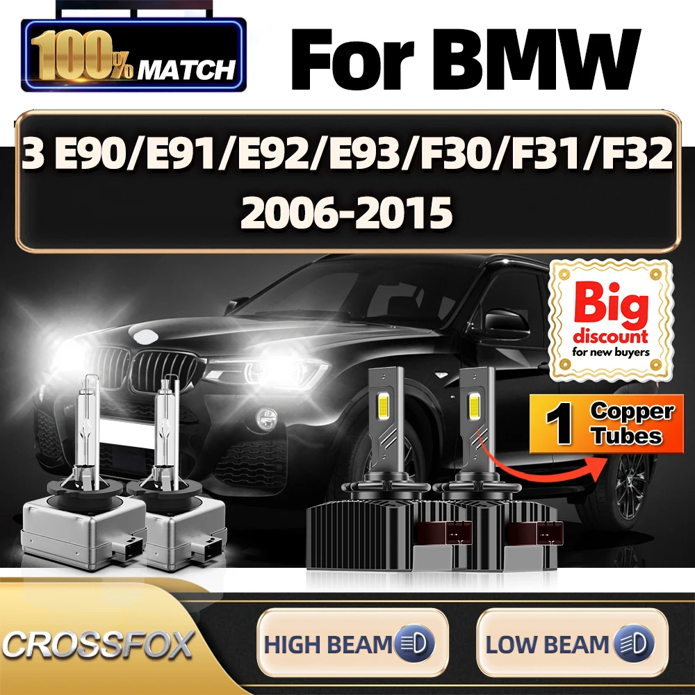 

CROSSFOX For BMW 3 E90/E91/E92/E93/F30/F31/F32 2006 2007 2008 2009 2010 2011-2015 LED Xenon HID Headlight Bulbs Headlamp Ampoule