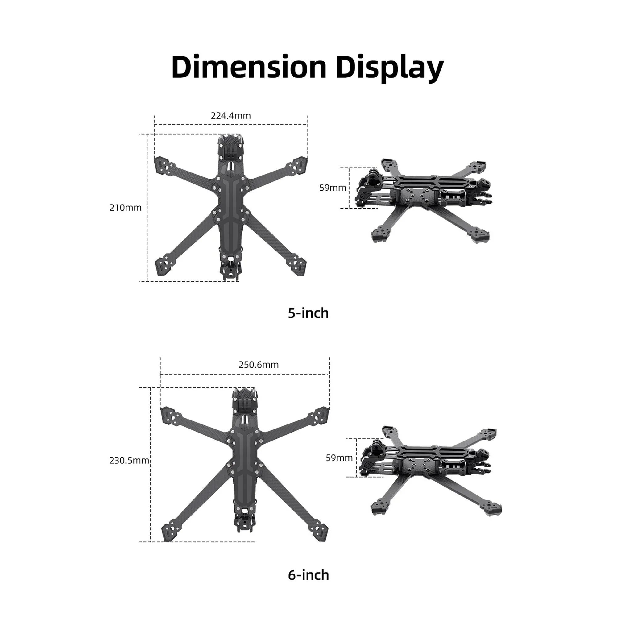 GEPRC Vapor X5/X6 D5/D6 Frame FPV Drone voor GEP-Vapor voor 5-6 Inch O3/Analoge/HD Wesp Drone DIY Monteren Dubbele Bescherming