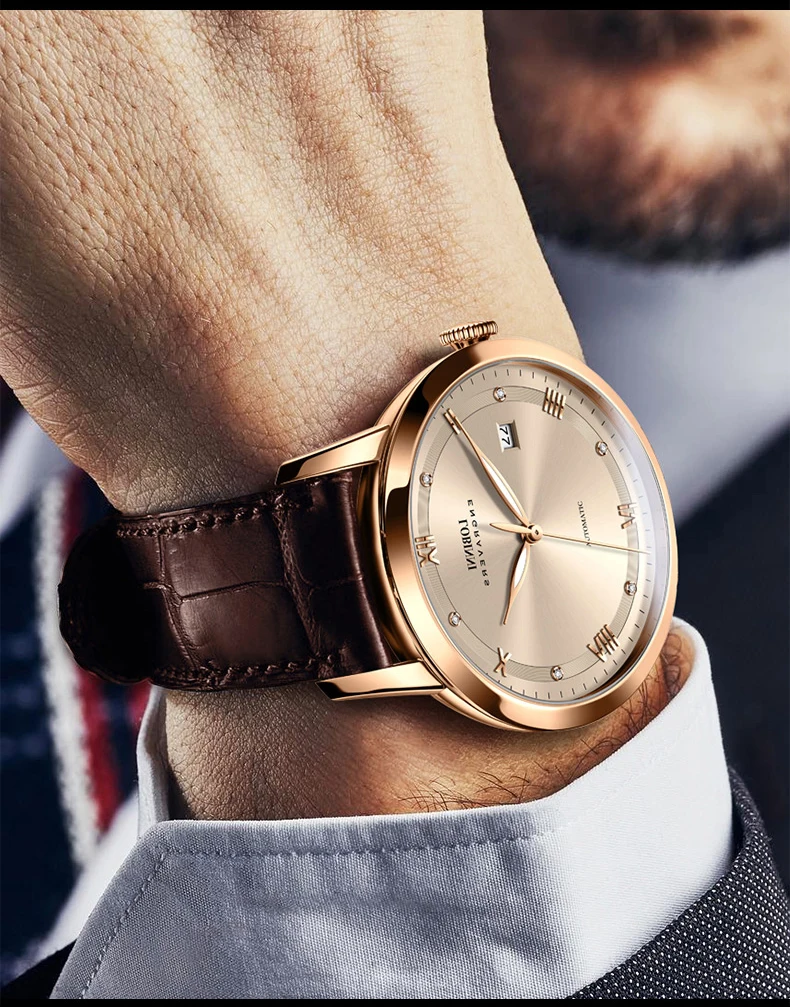 

LOBINNI мужские автоматические часы 41 мм роскошные механические наручные часы модные светящиеся 50 м водонепроницаемые сапфировые часы Miyota