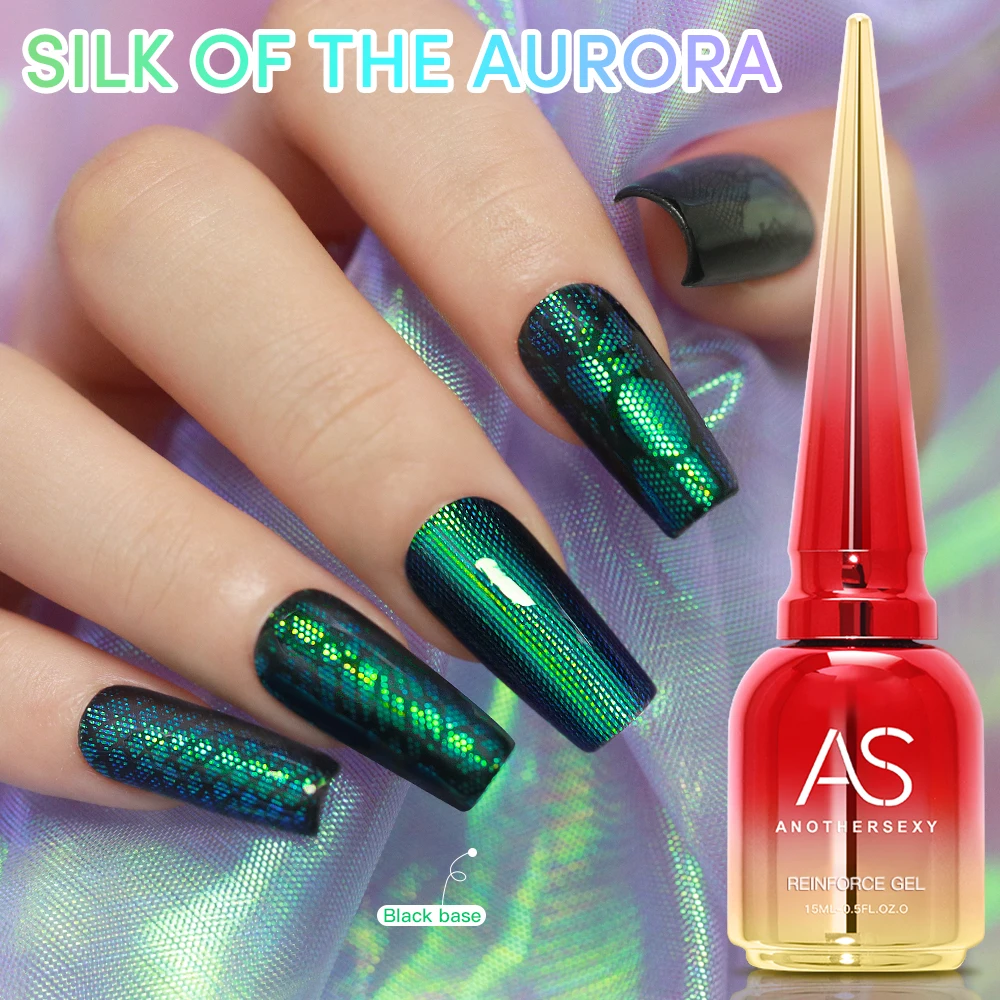 Smalto per unghie gel Aurora Snake Scale da 15 ml per pressa su unghie Gel per smalto semipermanente con glitter punk per stile serpente