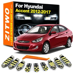 ZITWO 10Pcs LED Interior Dome Map Reading Trunk Light Kit For Hyundai Accent 2012 2013 2014 2015 2016 2017 License Plate Lamp