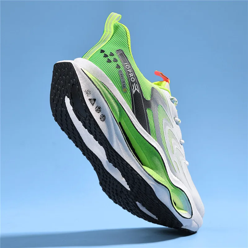 Herren-Laufschuhe mit durchbrochener Sohle, atmungsaktive Sportschuhe aus Mesh für den Sommer, hochelastische, stoßdämpfende Herrenschuhe mit dicker Sohle, die die Körpergröße erhöhen, leichte, rutschfeste und abriebfeste Herren-Laufschuhe für Outdoor-Aktivitäten, Fitness und den täglichen Gebrauch. – Detail 26
