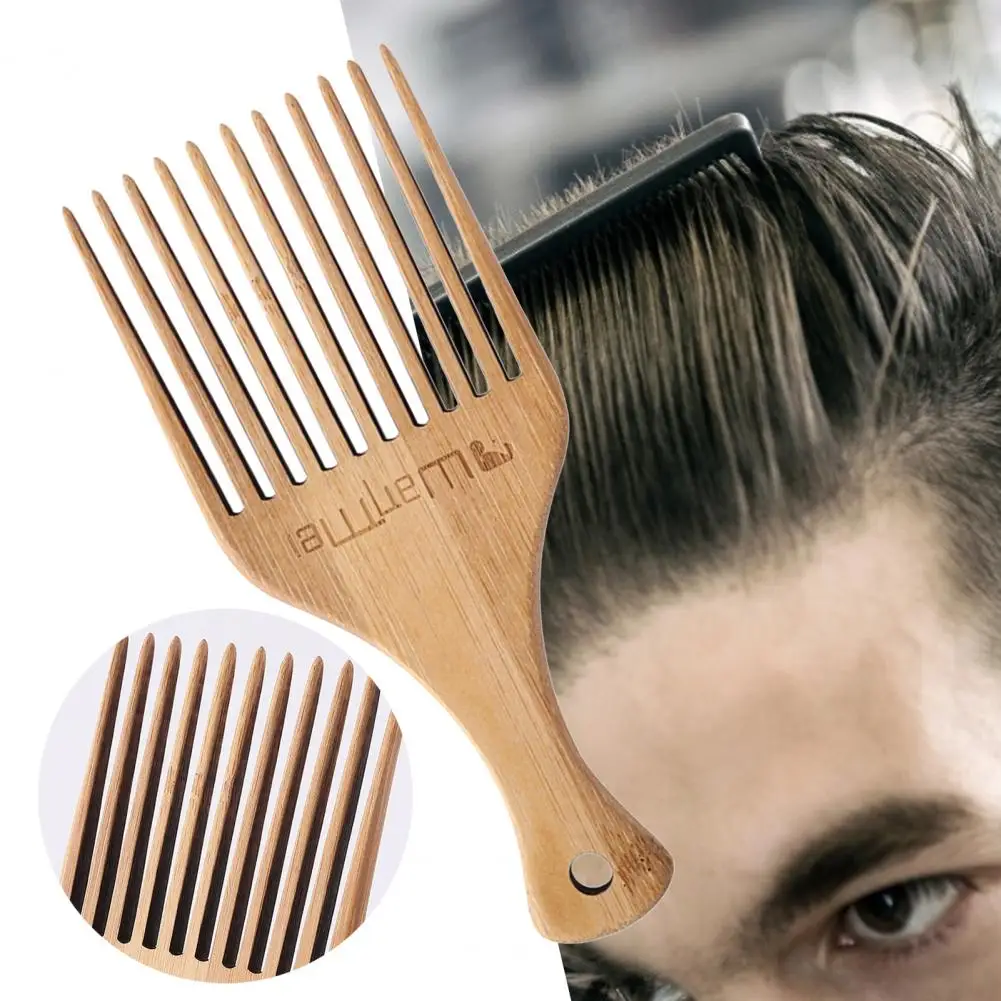 17.5*7.5cm Men Texturizing Comb Comfortable Universal Hair Salon Wooden Fork Spikes Volumising And Styling Tools For Thick Hair