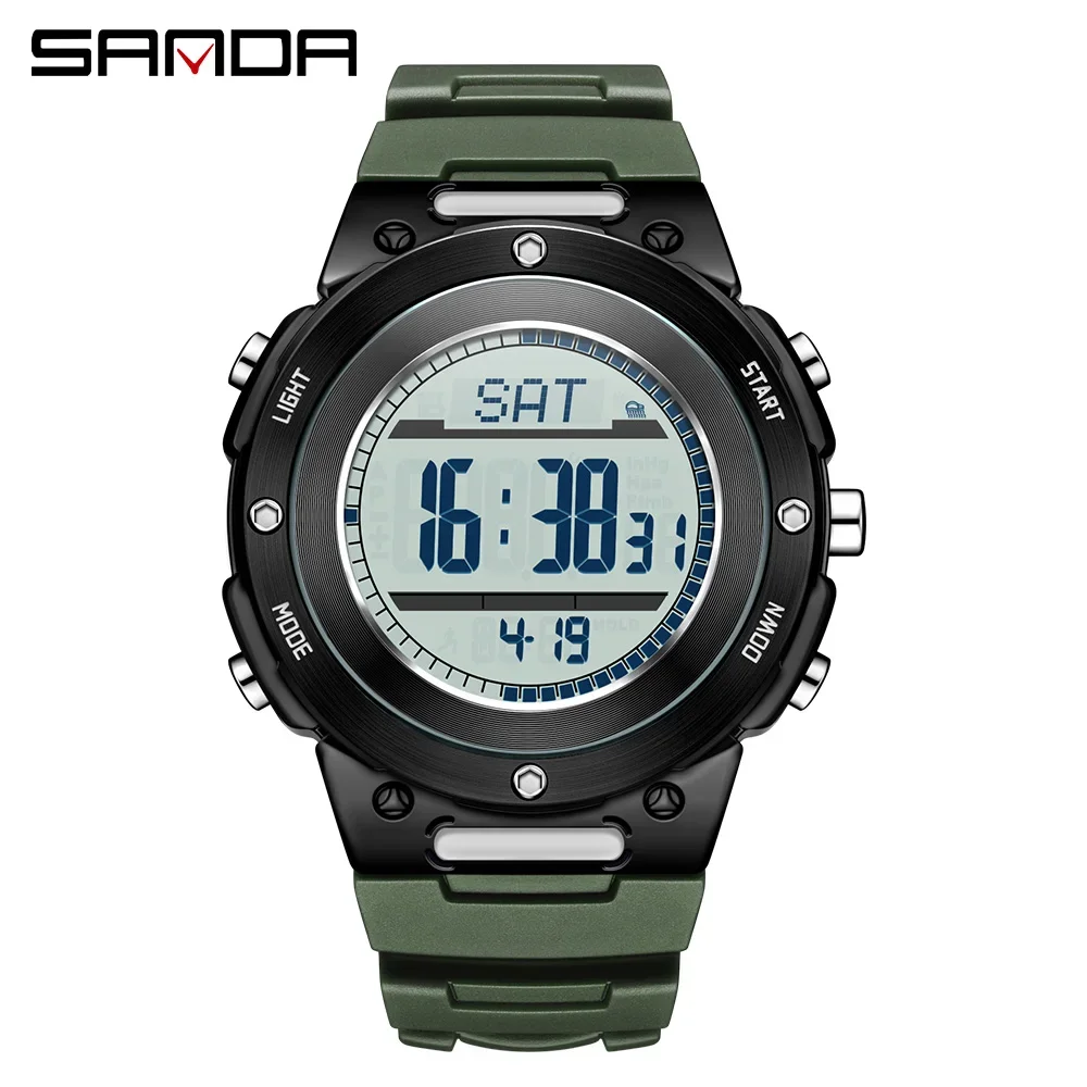 

SANDA SD5107 спортивные электронные цифровые часы водонепроницаемые светодиодные студенческие часы обратного отсчета