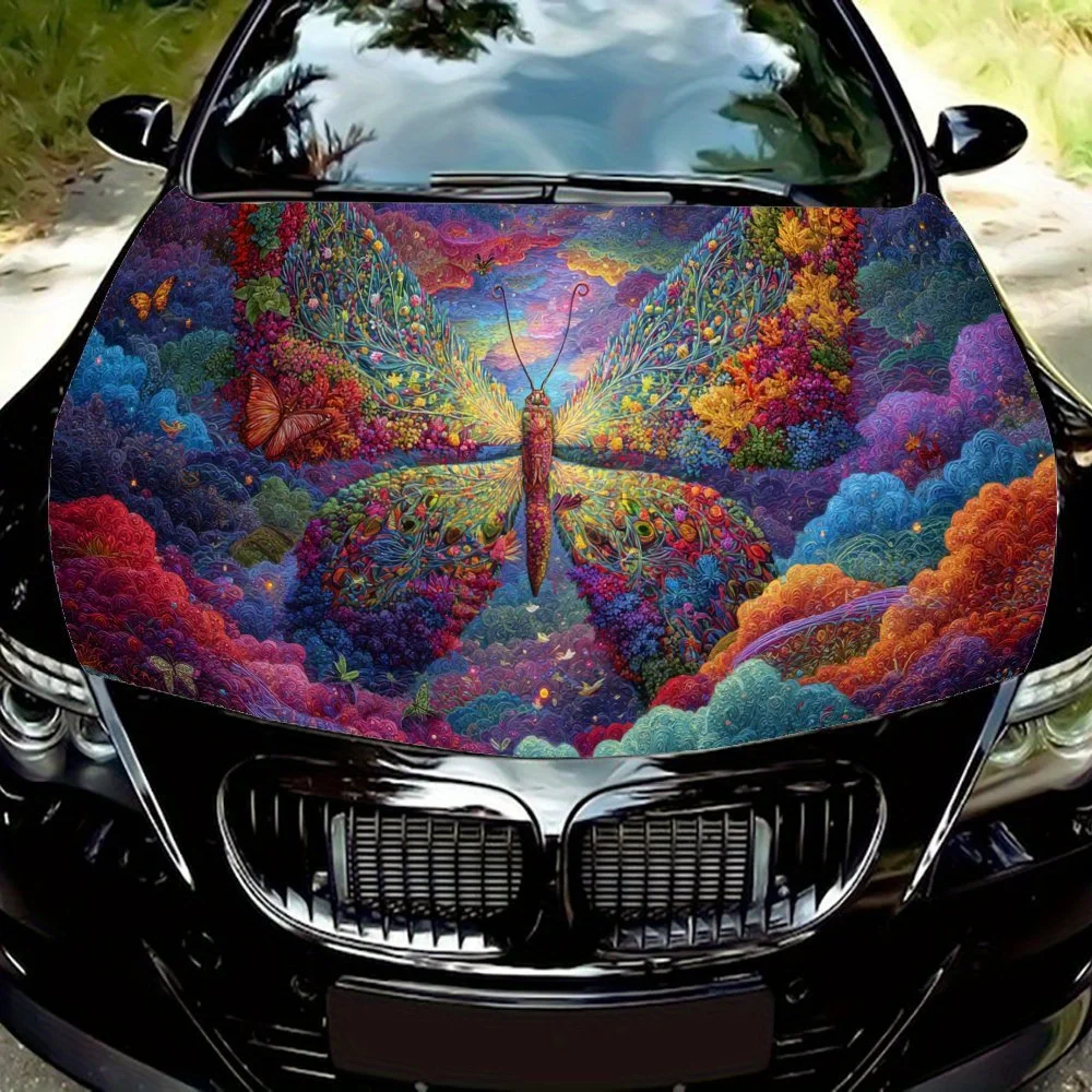 

Наклейки на капот автомобиля Fantasy Butterfly Wings, водонепроницаемые самоклеящиеся, устойчивые к царапинам, легко приклеиваемые, прочные автомобильные наклейки из ПВХ,