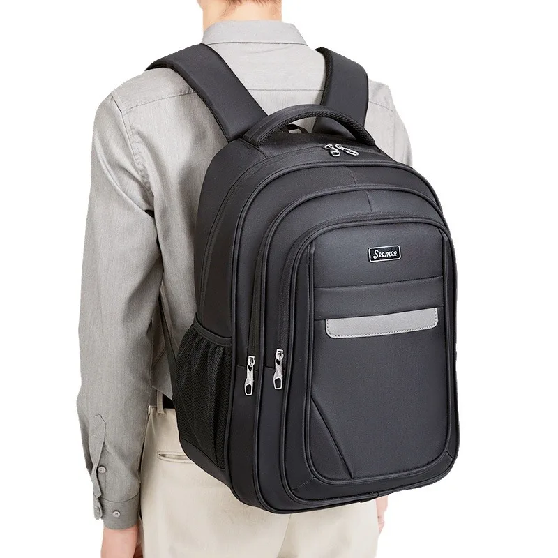 

Men Backpack Black Oxford Large Capacity USB Charge College Back Pack