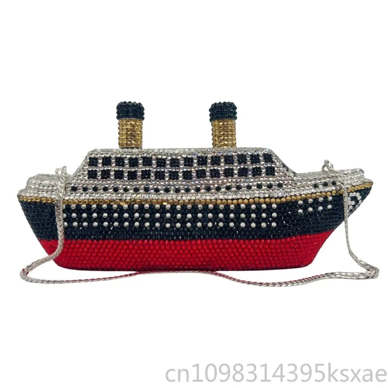 Women's Crystal Rhinestone Evening Clutch Luxury Sparkling Handheld Purse Wedding Party Banquet Cruise Shoulder Bag