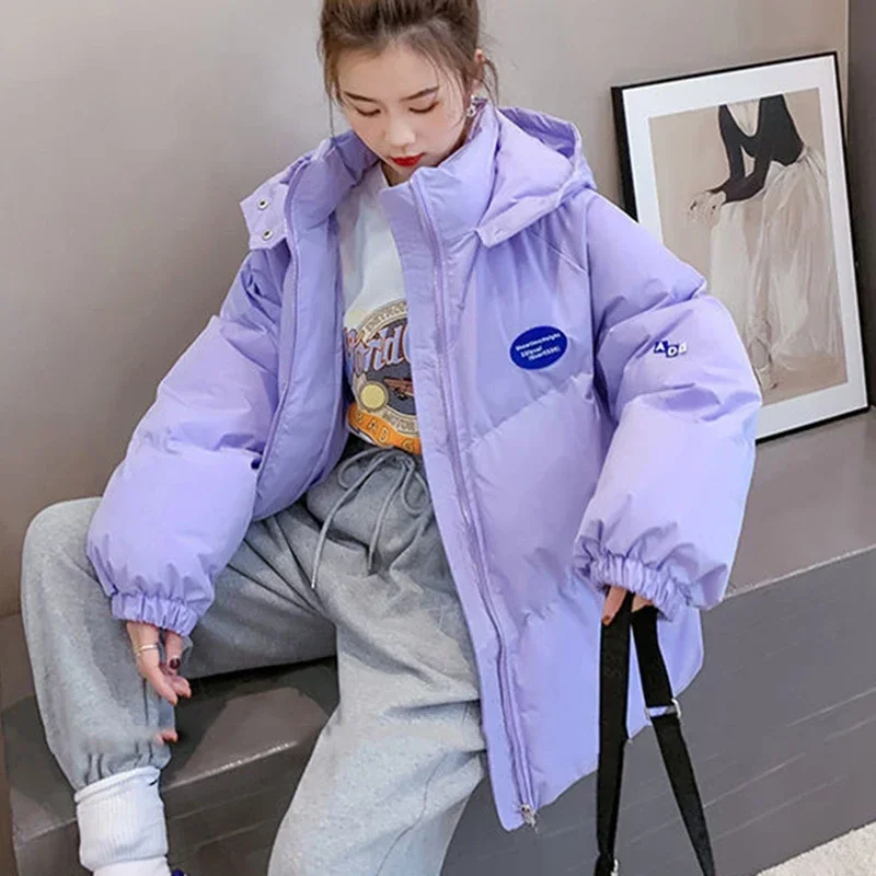 

TPJB новая зимняя модная женская куртка с хлопковой подкладкой, новые студенческие утепленные парки с капюшоном, женская свободная белая верхняя одежда на молнии