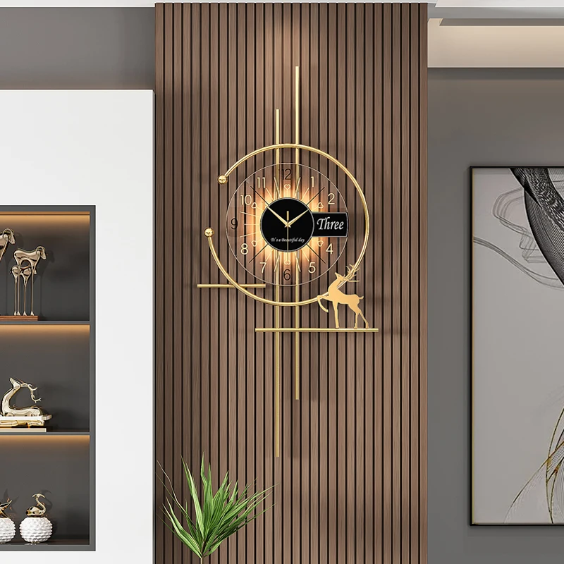 Elegant Yellow Wall Clock Gold Unique Upgrade Cute Nordic Wall Clock Digital Living Room Orologio Da Parete Home Decor Items